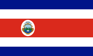 The flag of Costa Rica is composed of five horizontal bands of blue, white, red, white and blue. The central red band is twice the height of the other four bands.