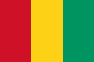 The flag of Guinea is composed of three equal vertical bands of red, yellow and green.